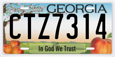 GA license plate CTZ7314