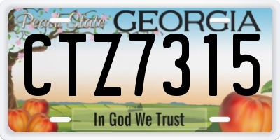 GA license plate CTZ7315