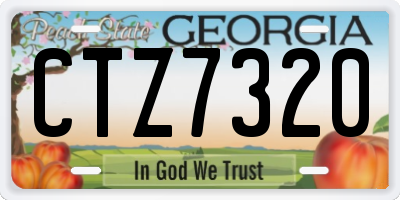 GA license plate CTZ7320