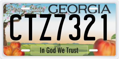 GA license plate CTZ7321