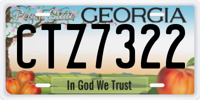 GA license plate CTZ7322