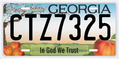 GA license plate CTZ7325