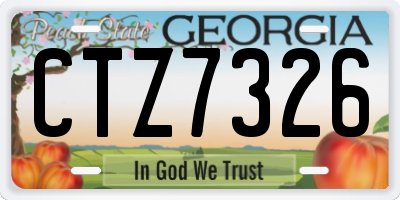 GA license plate CTZ7326