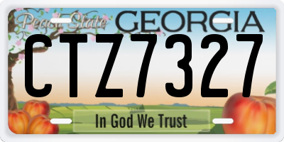 GA license plate CTZ7327