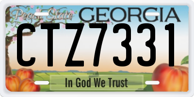 GA license plate CTZ7331