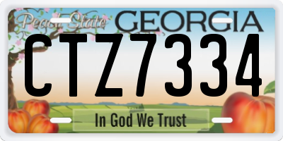 GA license plate CTZ7334