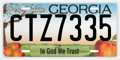 GA license plate CTZ7335