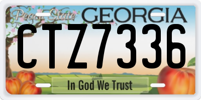 GA license plate CTZ7336
