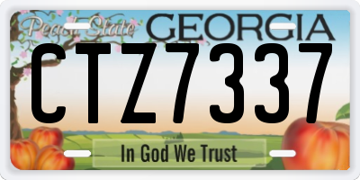 GA license plate CTZ7337