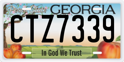 GA license plate CTZ7339
