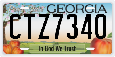 GA license plate CTZ7340