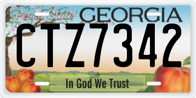 GA license plate CTZ7342