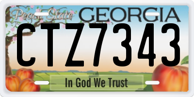 GA license plate CTZ7343