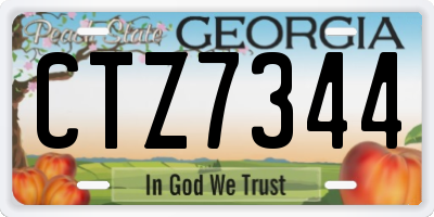 GA license plate CTZ7344