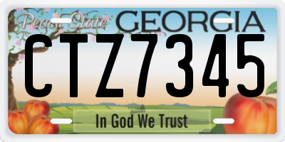 GA license plate CTZ7345