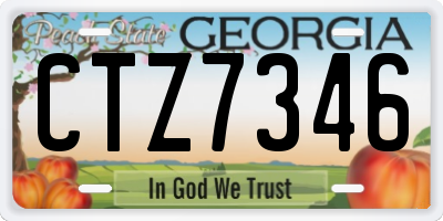 GA license plate CTZ7346