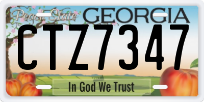 GA license plate CTZ7347