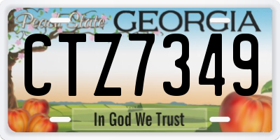 GA license plate CTZ7349