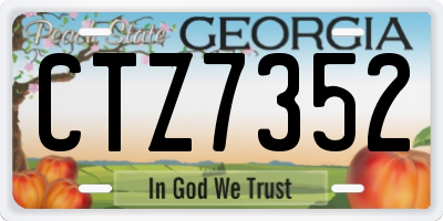 GA license plate CTZ7352