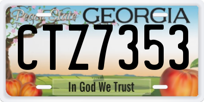 GA license plate CTZ7353