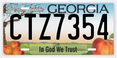 GA license plate CTZ7354