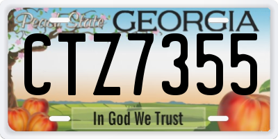 GA license plate CTZ7355