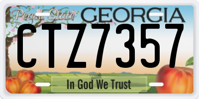 GA license plate CTZ7357