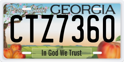 GA license plate CTZ7360