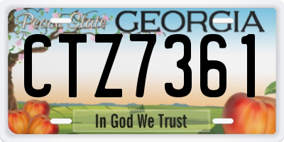 GA license plate CTZ7361