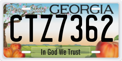 GA license plate CTZ7362