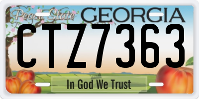 GA license plate CTZ7363