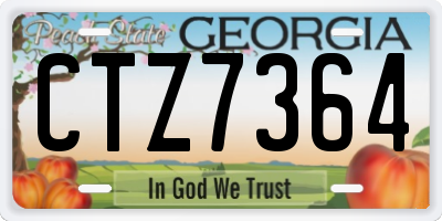 GA license plate CTZ7364