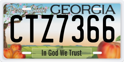 GA license plate CTZ7366