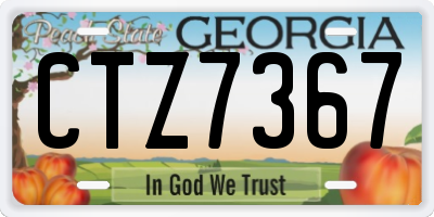 GA license plate CTZ7367