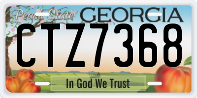 GA license plate CTZ7368