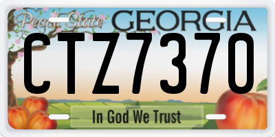 GA license plate CTZ7370