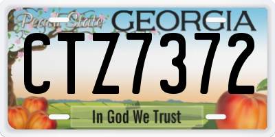 GA license plate CTZ7372