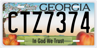 GA license plate CTZ7374