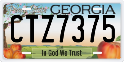 GA license plate CTZ7375