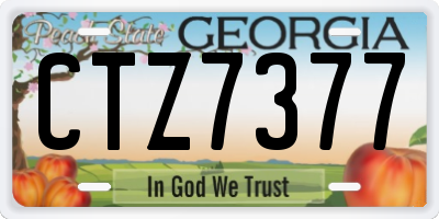 GA license plate CTZ7377