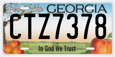 GA license plate CTZ7378