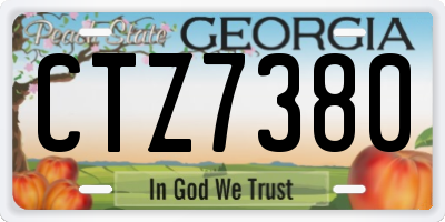 GA license plate CTZ7380