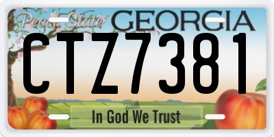 GA license plate CTZ7381