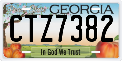 GA license plate CTZ7382