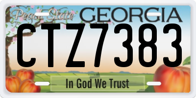 GA license plate CTZ7383