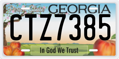 GA license plate CTZ7385