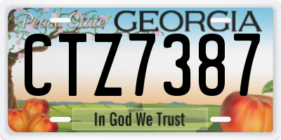 GA license plate CTZ7387