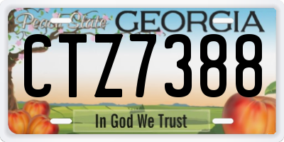 GA license plate CTZ7388
