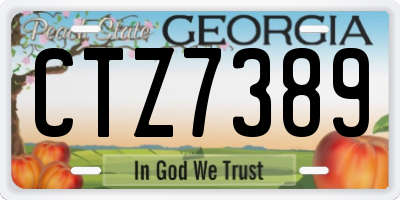 GA license plate CTZ7389