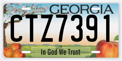 GA license plate CTZ7391